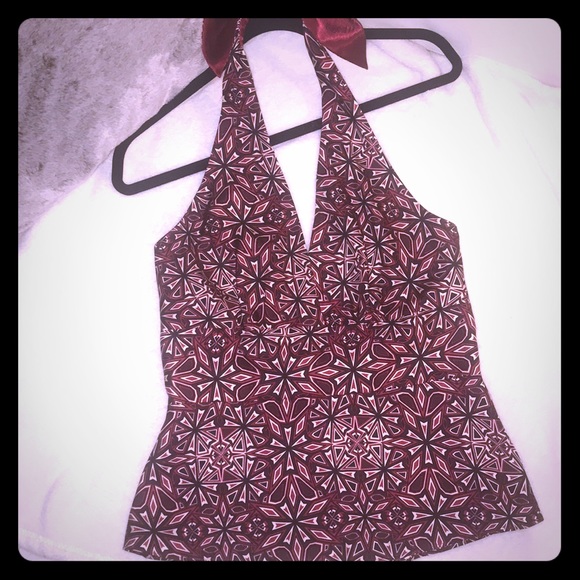 LAUNDRY by Shelli Segal Silk Halter Size S - Picture 1 of 8